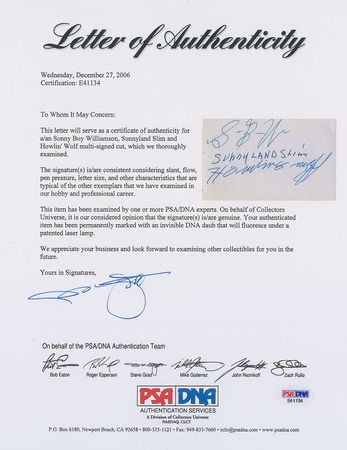 Lot #652 Blues Musicians Signature - Image 2