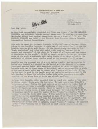 Lot #375 Hyman Rickover Typed Letter Signed - Image 1