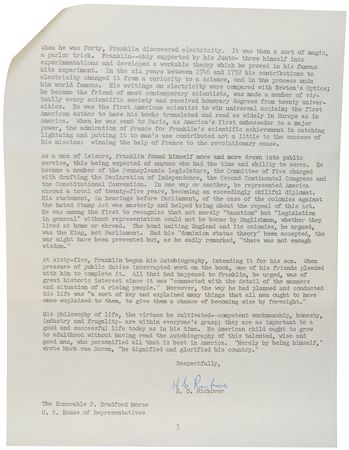 Lot #375 Hyman Rickover Typed Letter Signed - Image 3