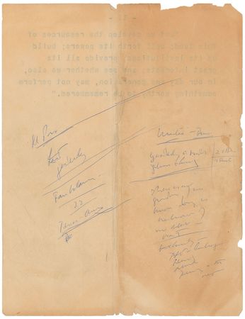 Lot #53 John F. Kennedy: “Whatever Mr. Khrushchev may try, whatever he may say, our answer is a stronger America” - Image 1