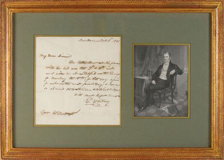 Lot #233 Eli Whitney: After revolutionizing American agriculture, the inventor looks forward to “the Cattle Show” at the 1821 county fair - Image 1