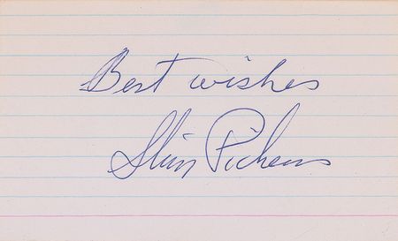 Lot #809 Slim Pickens Signed Photograph and Signature - Image 1