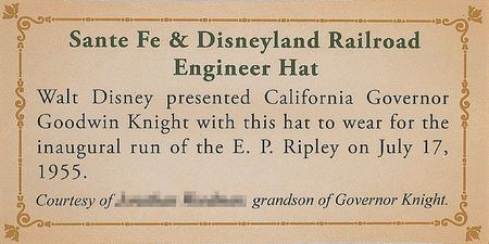 Lot #2163 Walt Disney’s Santa Fe Railroad Engineer’s Cap - Image 5