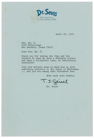 Lot #2165 Dr.  Seuss Collection of Three Letters - Image 2