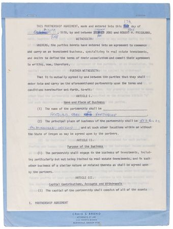 Lot #2156 Steve Jobs Twice-signed Document - Image 1