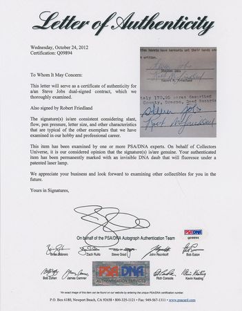 Lot #2156 Steve Jobs Twice-signed Document - Image 4