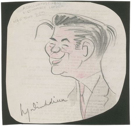 Lot #2087 Ngo Dinh Diem Signed Sketch - Image 1