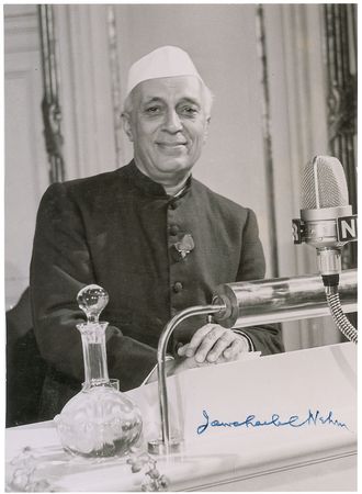 Lot #2110 Jawaharlal Nehru Signed Photograph - Image 1