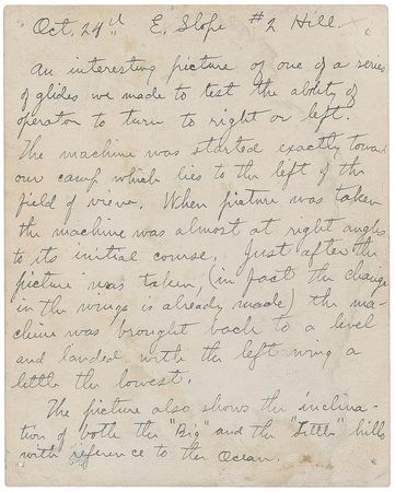 Lot #2129 Wilbur Wright Handwritten Aviation Notes on Photograph Verso - Image 1