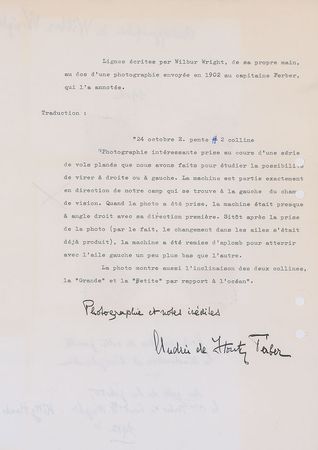 Lot #2129 Wilbur Wright Handwritten Aviation Notes on Photograph Verso - Image 3