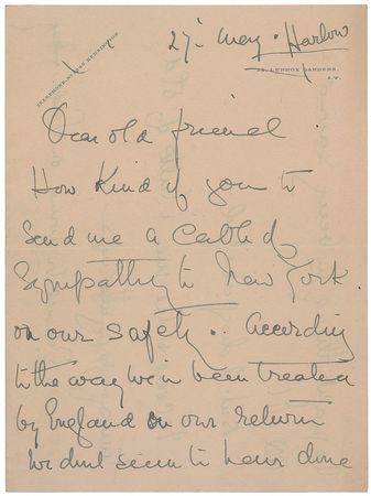 Lot #2135 Lady Duff-Gordon Autograph Letter Signed - Image 1