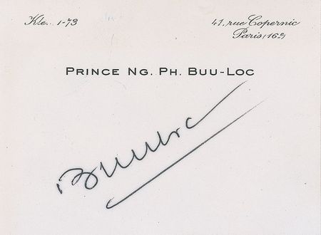 Lot #2096 Prince Nguyen Phuc Buu Loc Autograph Note Signed - Image 2