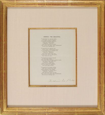 Lot #2127 Katharine Lee Bates Typed Lyrics Signed - Image 2