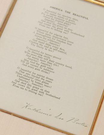Lot #2127 Katharine Lee Bates Typed Lyrics Signed - Image 3