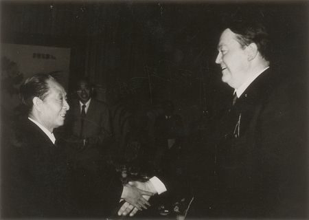 Lot #2037 Hu Yaobang and Holger Borner Signed Photograph - Image 1