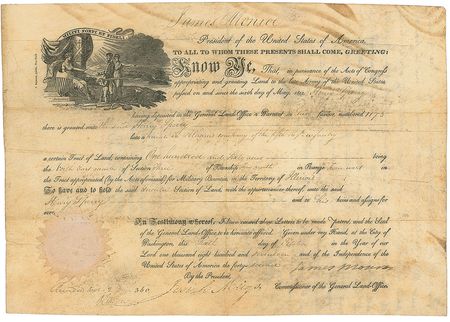 Lot #6 James Monroe Signed Document