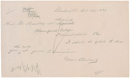 Lot #40 Grover Cleveland Handwritten Letter Signed
