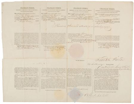 Lot #21 Franklin Pierce: Scarce four-language