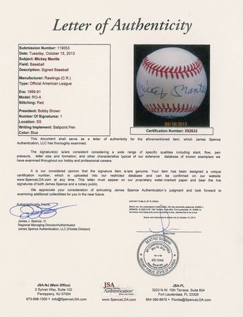 Lot #856 Mickey Mantle Baseball - Image 3