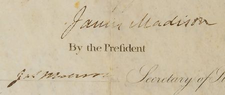 Lot #5 James Madison and James Monroe Signed Document - Image 2