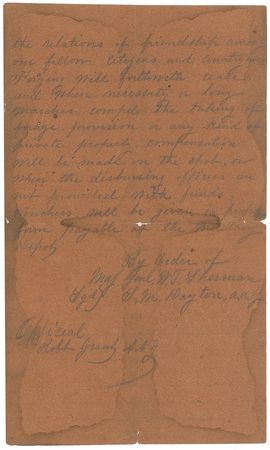 Lot #398 William T. Sherman?s Field Order No. 65 Field Orders - Image 3