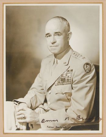Lot #386 Omar Bradley Signed Photograph - Image 1