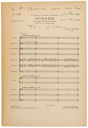 Lot #656 Francis Poulenc Printed Score - Image 1