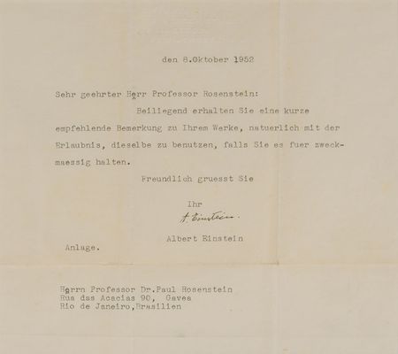 Lot #161 Albert Einstein: Einstein?s recommendation for a doctor forced to flee Germany in WWII - Image 2