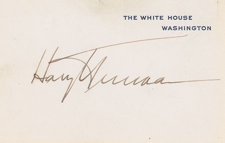 Lot #91 Harry S. Truman White House Card - Image 1