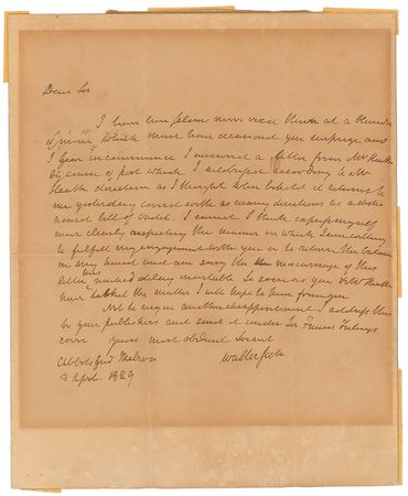 Lot #571 Sir Walter Scott Handwritten Letter Signed - Image 1