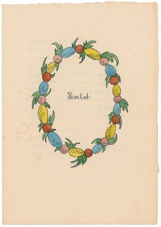 Lot #553 Hermann Hesse: Beautiful watercolor and poetry set created for his sister?s birthday - Image 1