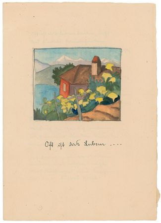 Lot #553 Hermann Hesse: Beautiful watercolor and poetry set created for his sister?s birthday - Image 11