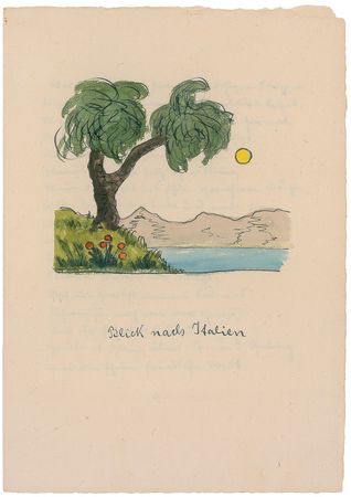 Lot #553 Hermann Hesse: Beautiful watercolor and poetry set created for his sister?s birthday - Image 13