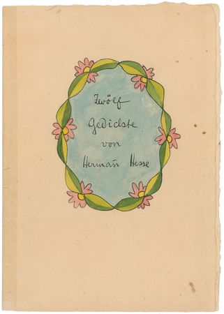 Lot #553 Hermann Hesse: Beautiful watercolor and poetry set created for his sister?s birthday - Image 3