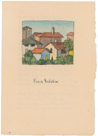 Lot #553 Hermann Hesse: Beautiful watercolor and poetry set created for his sister?s birthday - Image 9