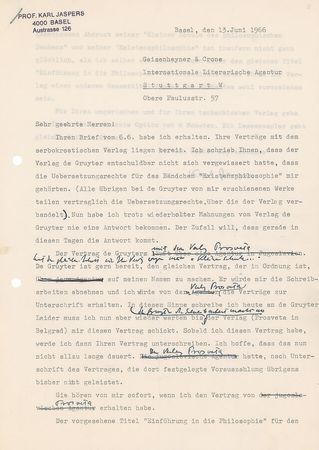 Lot #188 Karl Jaspers: Archive concerning his publications, including Philosophy of Existence - Image 2