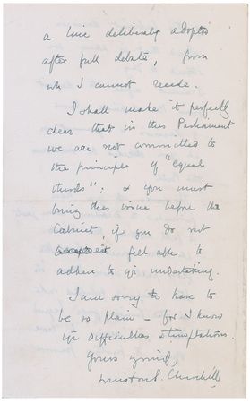 Lot #134 Winston Churchill: ?I am sorry to have to be so plain? - Image 4