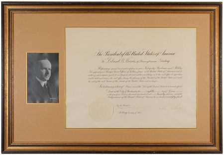 Lot #47 Calvin Coolidge Signed Document - Image 1
