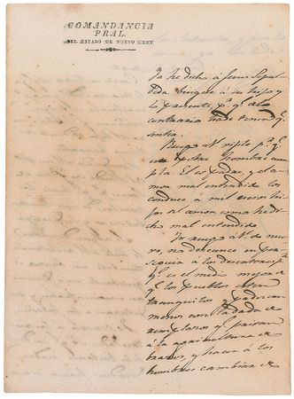 Lot #259 Texas: Jose Maria Bermudez Handwritten Letter Signed - Image 1