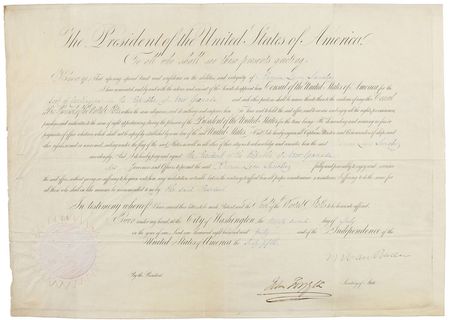 Lot #13 Martin Van Buren Signed Document
