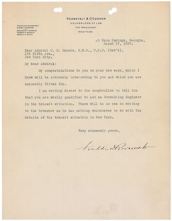 Lot #51 Franklin D. Roosevelt Typed Letter Signed - Image 1