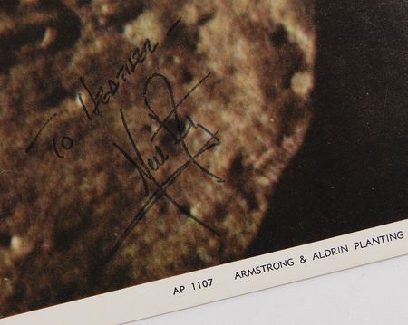 Lot #428 Neil Armstrong: Oversized official lithograph, ?Planting Old Glory on the Moon? - Image 2