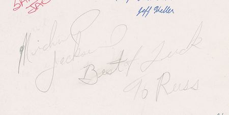 Lot #695 Michael Jackson: Young Michael signs a friendâ??s yearbook in 1971 - Image 1