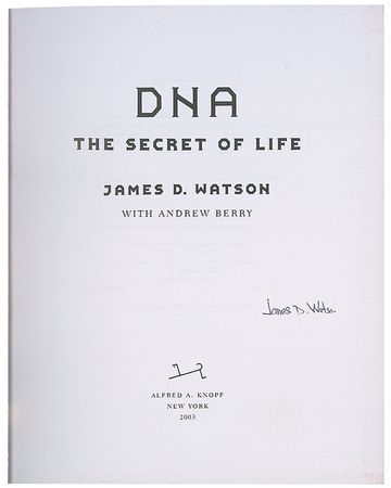 Lot #291 DNA: James D. Watson Book - Image 1