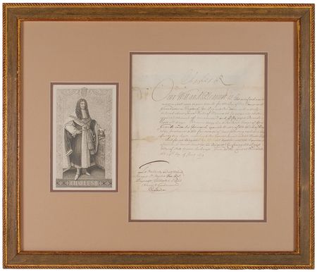 Lot #199 King Charles II Signed Document - Image 1