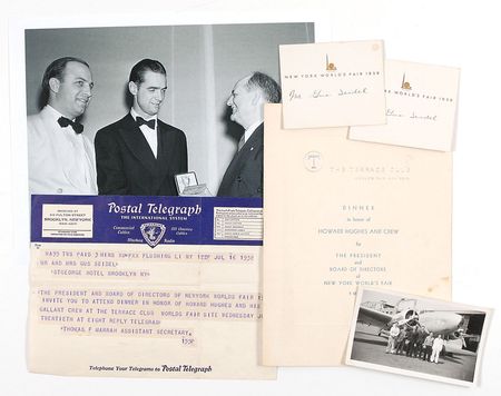 Lot #404 Howard Hughes and Crew: Hughes and his 1938 round-the-world crew - Image 2