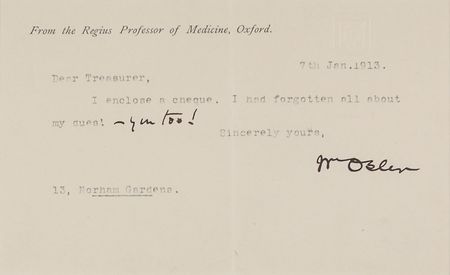 Lot #240 William Osler Typed Notes Signed - Image 2