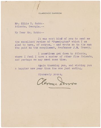Lot #310 Clarence Darrow - Image 1