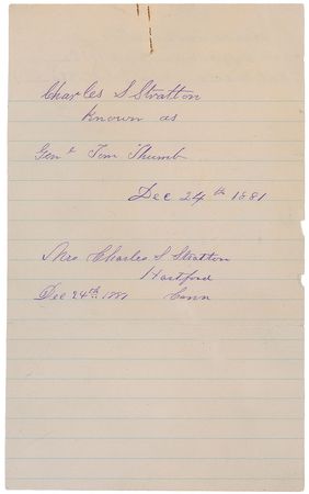 Lot #330 General and Mrs. Tom Thumb Signature - Image 1