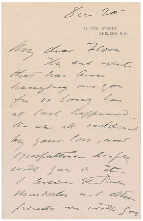 Lot #494 John Singer Sargent Handwritten Letter Signed - Image 1